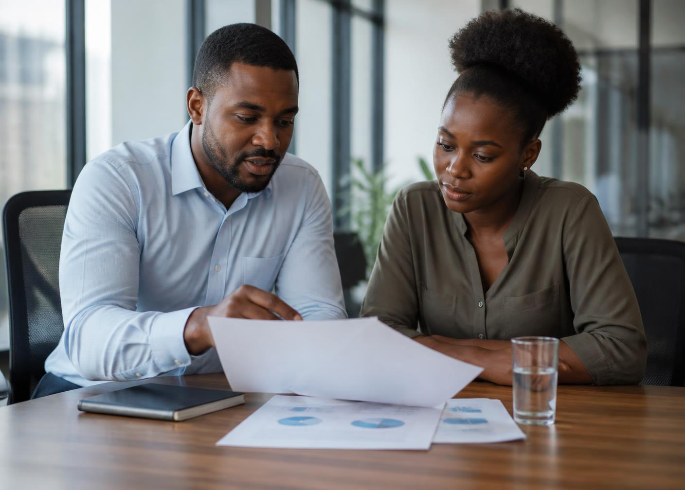 Customer discussing financial options with a representative
